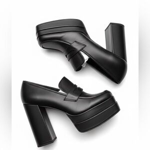 Margaux Black Platform Heels